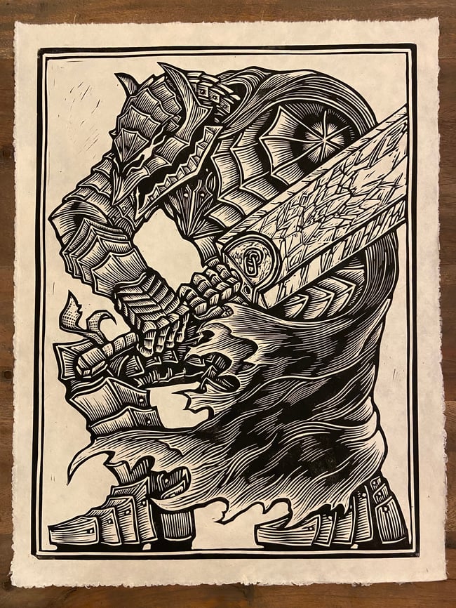Berserk Block Print