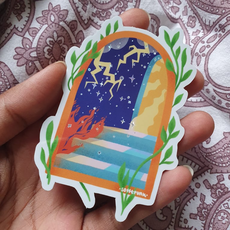 Step Through Glitter Sticker Image 2