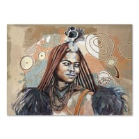 Image 1 of Peinture originale - "Au marché d'Opuwo" - 73x100 cm