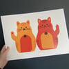 A5/A3 Cat Moods Print