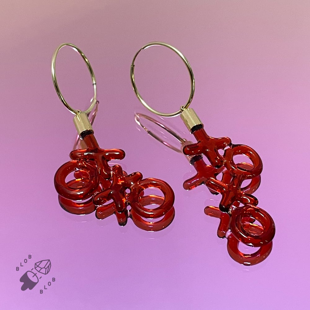 Image of Red XOXO Earrings