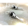 Raven Skull Silver Plated Earrings