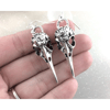 Raven Skull Silver Plated Earrings