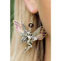 Image 1 of Purple Fairy Earring Silver Plated 