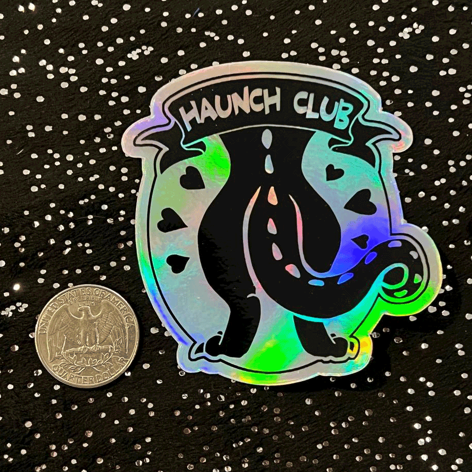 Image of Holographic Vinyl Sticker: Haunch Club
