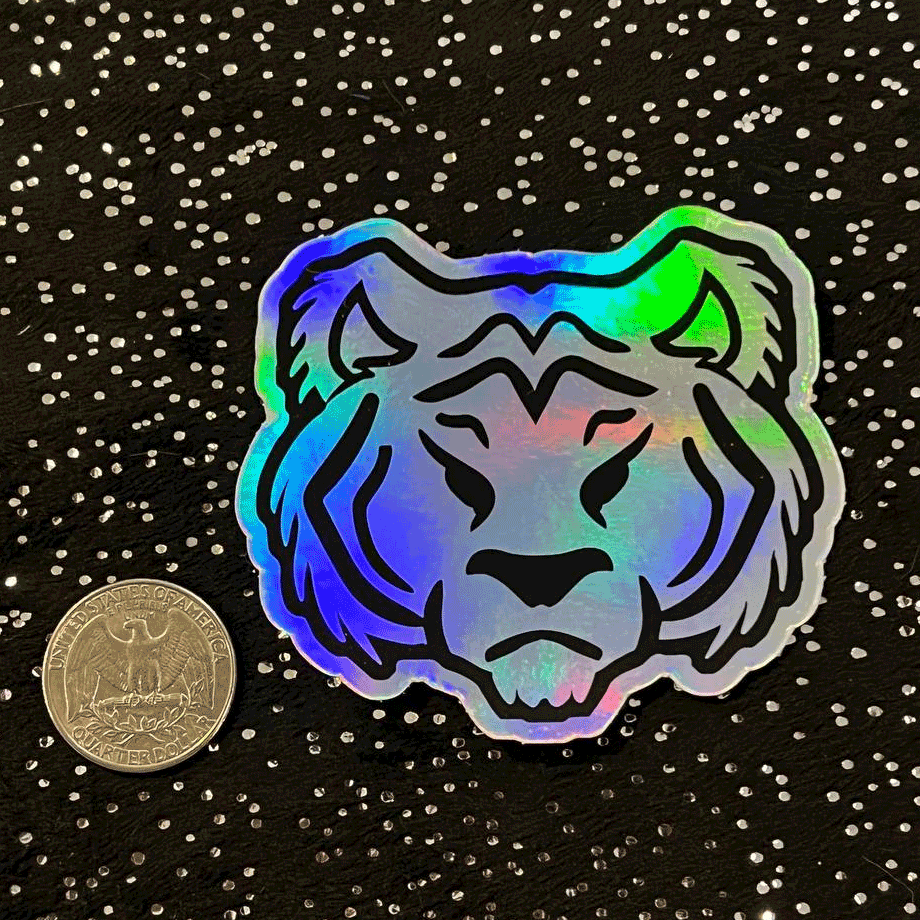 Holographic Vinyl Sticker: Inner Animal - Tiger | Con*Tact Caffeine