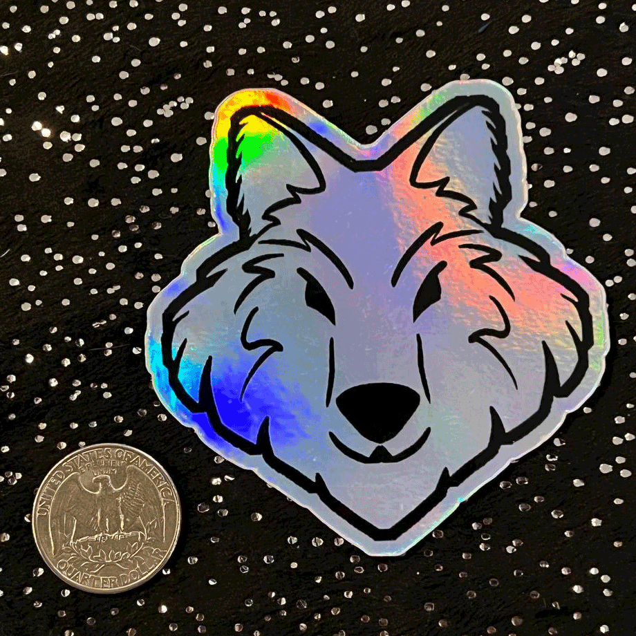 Image of Holographic Vinyl Sticker: Inner Animal - Wolf