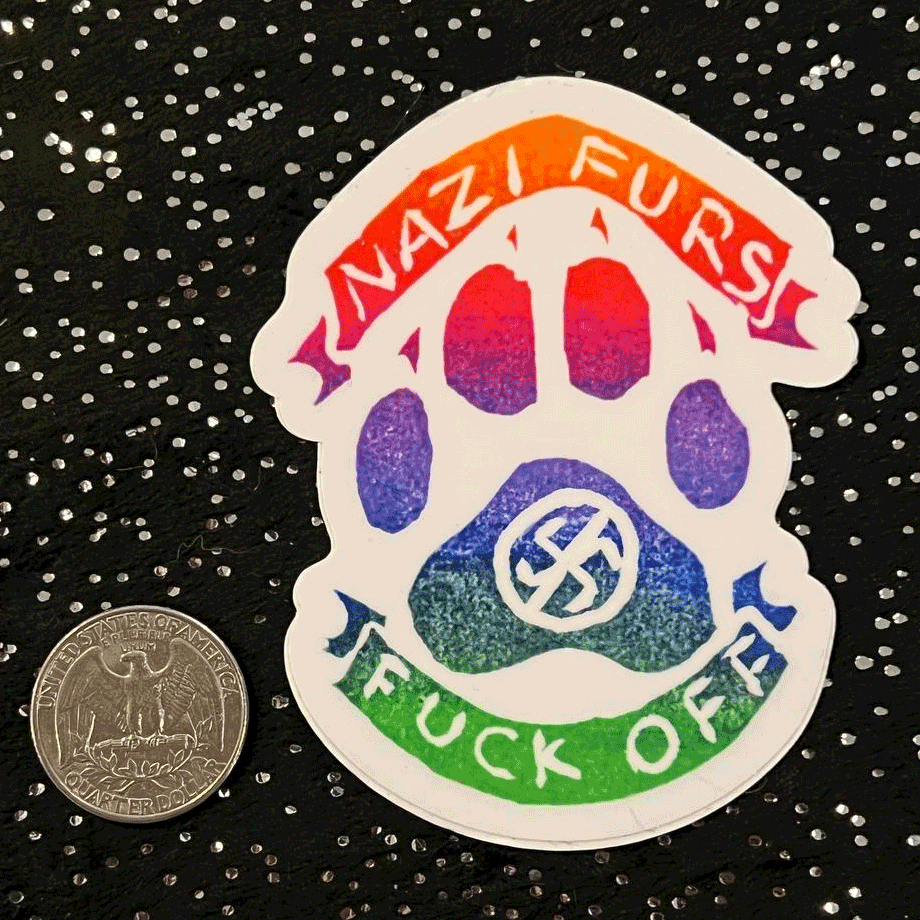 Image of Matte Vinyl Sticker: Nazi Furs Fuck Off