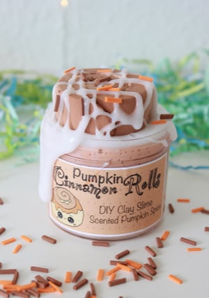 Image of DIY Clay Pumpkin Cinnamon Bun Slime