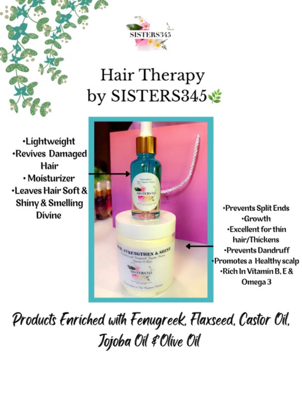 ✨NEW ~ ALL NATURAL HAIR THERAPY PACKAGE🌿 | SISTERS345