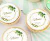 1, 15 OR 30 PERSONALISED Pre Cut Bridal Shower / Cupcake or Cookie Edible Toppers / Leaves