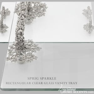 Image of Bliss Sprig Sparkle Rectangular Vanity Tray