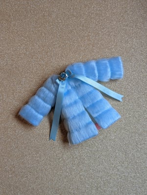 Image of Lounging Linda Luxe Panelled Faux Fur in Baby Blue 