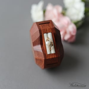 Image of Rotating heart shape ring box by Woodstorming - bubinga wood