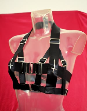 Image of MADE TO ORDER - Elastic satin bralette harness (Size XS-XL)