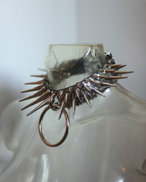 Image of MADE TO ORDER - XXL Heavy Metal spiked choker with o-ring (One size)