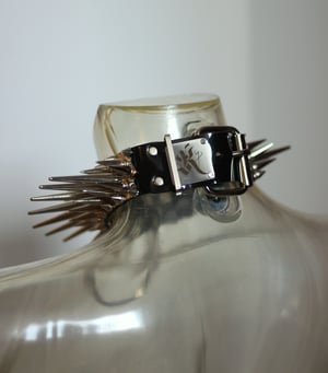 Image of MADE TO ORDER - XXL Heavy Metal spiked choker with o-ring (One size)