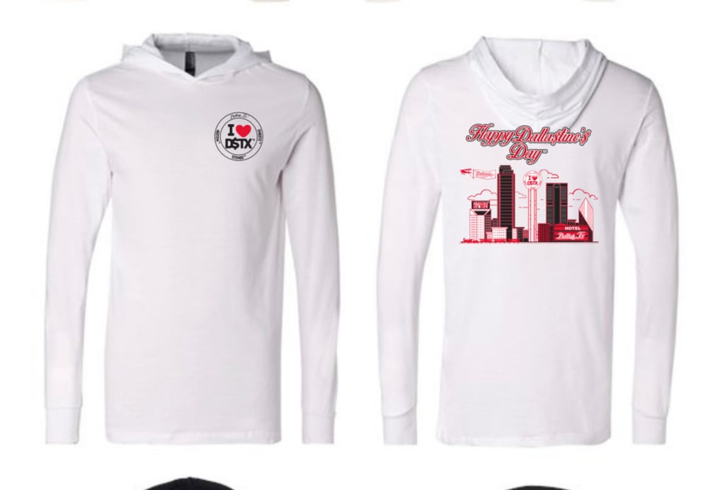 Image of 2-1-4 DAY! Happy Dallentine's Day - White. Hoodie Tee