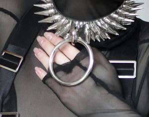 Image of MADE TO ORDER - Heavy Metal spiked choker with o-ring (One Size)
