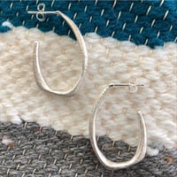 Textured organic hoops in silver or 18k gold