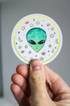 Satin UFO Circle Sticker