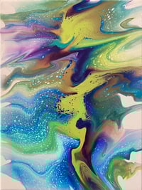 Image 1 of Chartreuse green/blue flow