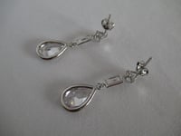 Image 5 of Queen Elizabeth Platinum Jubilee Inspired British Royals Teardrop Crystal Earrings April Birthstone