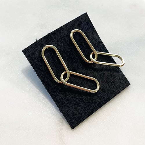 Image of Gold Filled Paper Clip Dangle Earrings