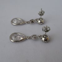 Image 5 of Queen Coronation Platinum Jubilee Inspired Royal Coronation Teardrop Crystal Earrings Size Small