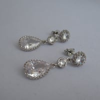 Image 3 of Queen Coronation Platinum Jubilee Inspired Royal Coronation Teardrop Crystal Earrings Size Small