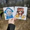 Holo Shark and Dog God Vinyl Stickers!