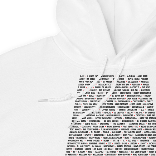 Image of ATL Hip-Hop Community Unisex Hoodie (White)
