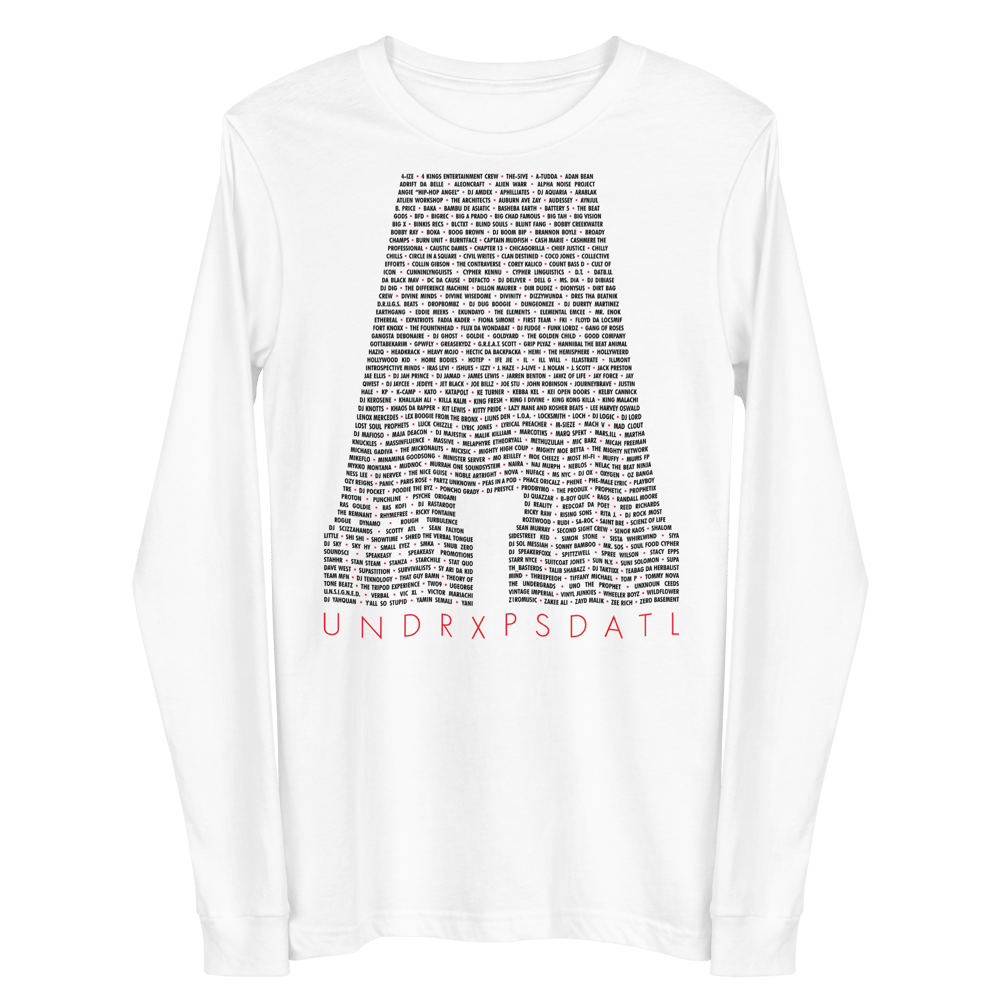 Image of ATL Hip-Hop Community Unisex Long Sleeve Tee (White)