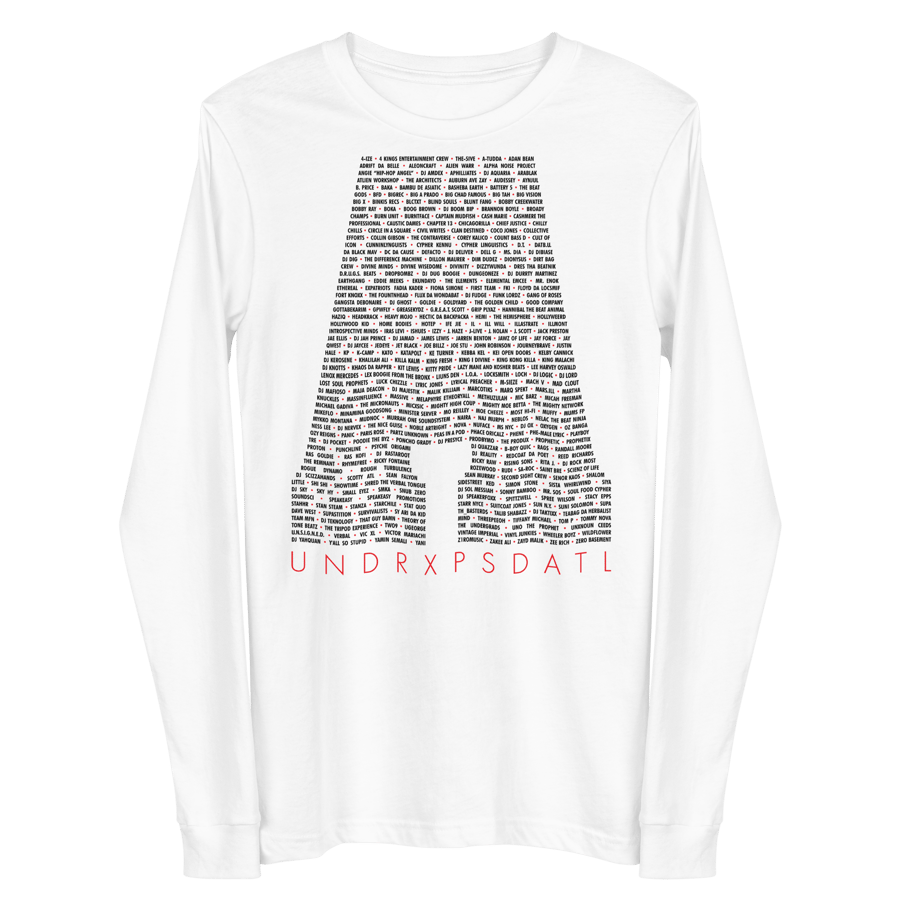 Image of ATL Hip-Hop Community Unisex Long Sleeve Tee (White)