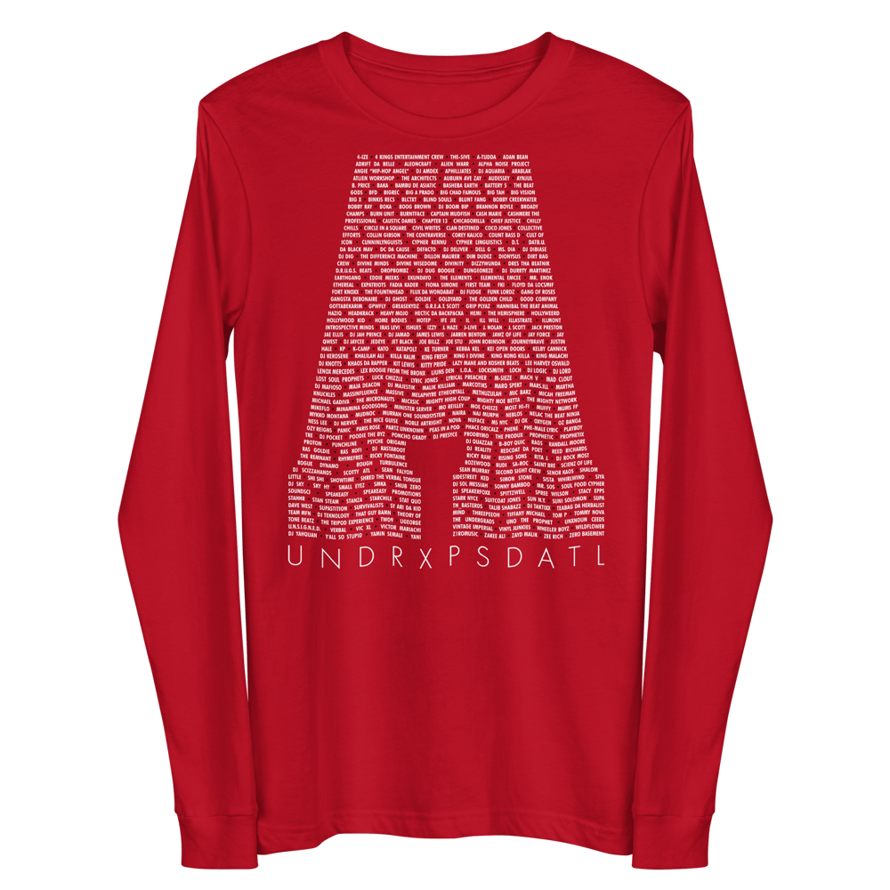 Image of ATL Hip-Hop Community Unisex Long Sleeve Tee (Red)