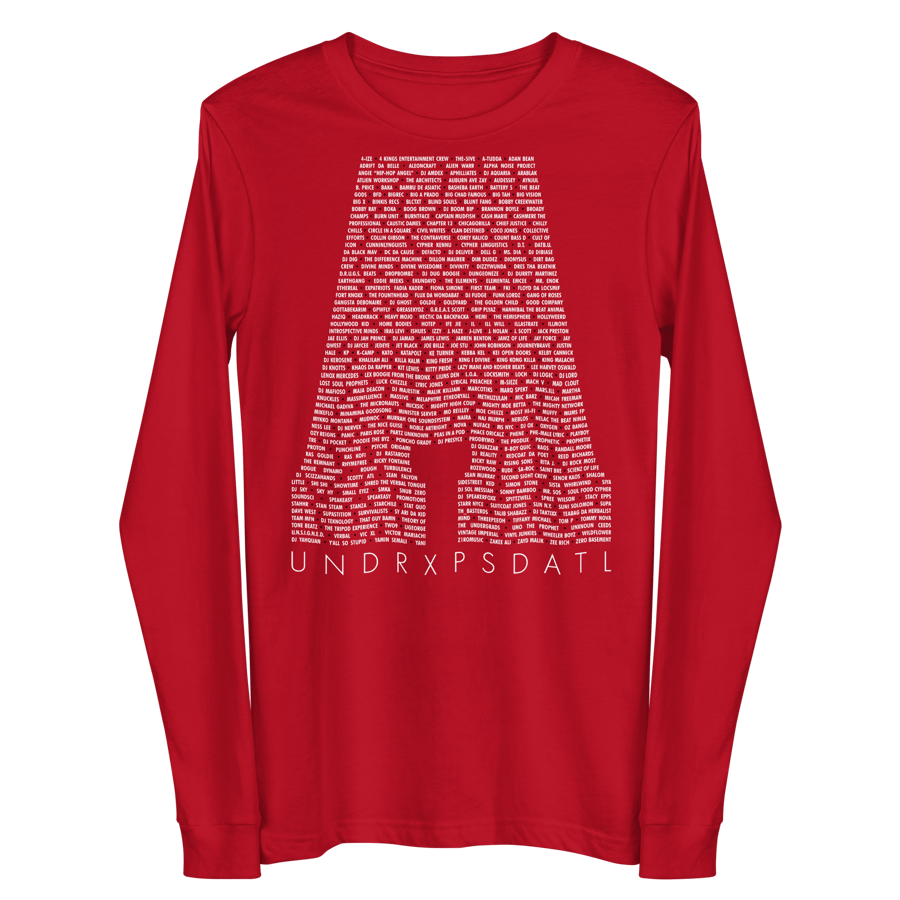 Image of ATL Hip-Hop Community Unisex Long Sleeve Tee (Red)