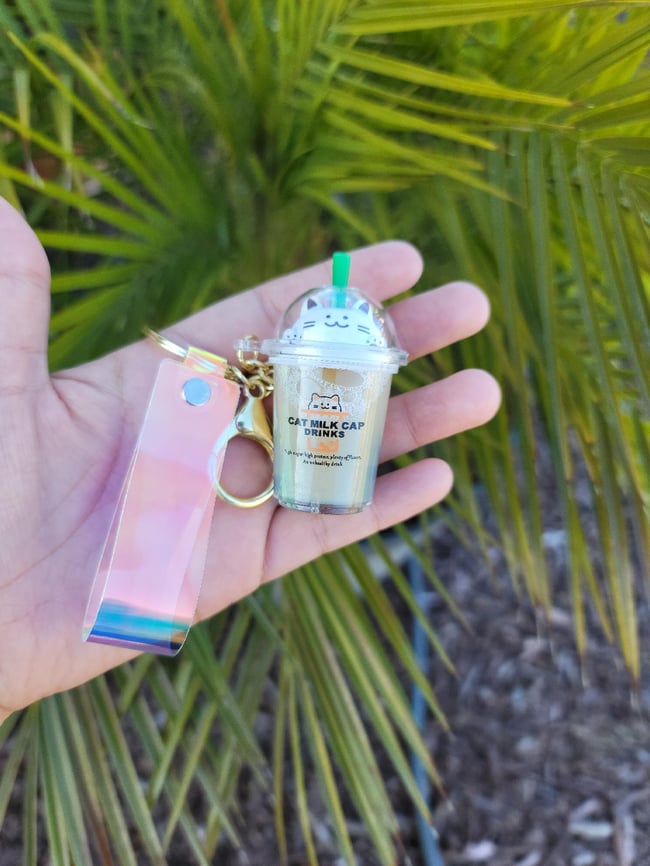 Liquid Shaker Boba Keychain Bubble Milk Tea Keychain