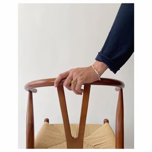 Image of Tiger Eye square cut wide band silver ring