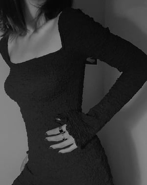 Image of Black Agate square flat cut wide band silver ring