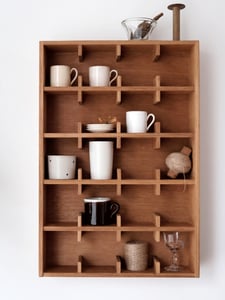 Image of Teak mug wall hanging cabinet