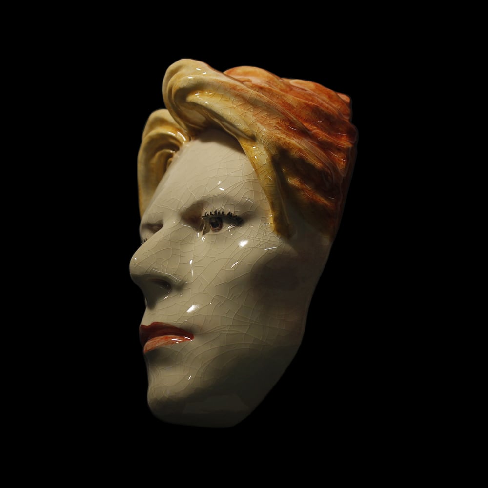 The Man Who Fell To Earth – Painted Ceramic Mask Sculpture