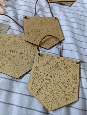 Image of START NOW WOODEN PLAQUE 