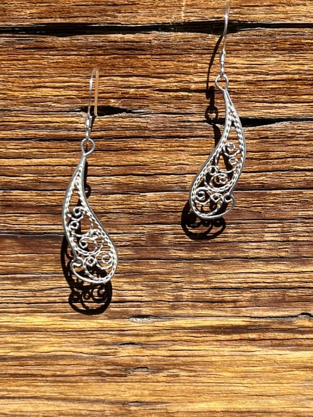 Image of Large Filigree Swirl Earrings 