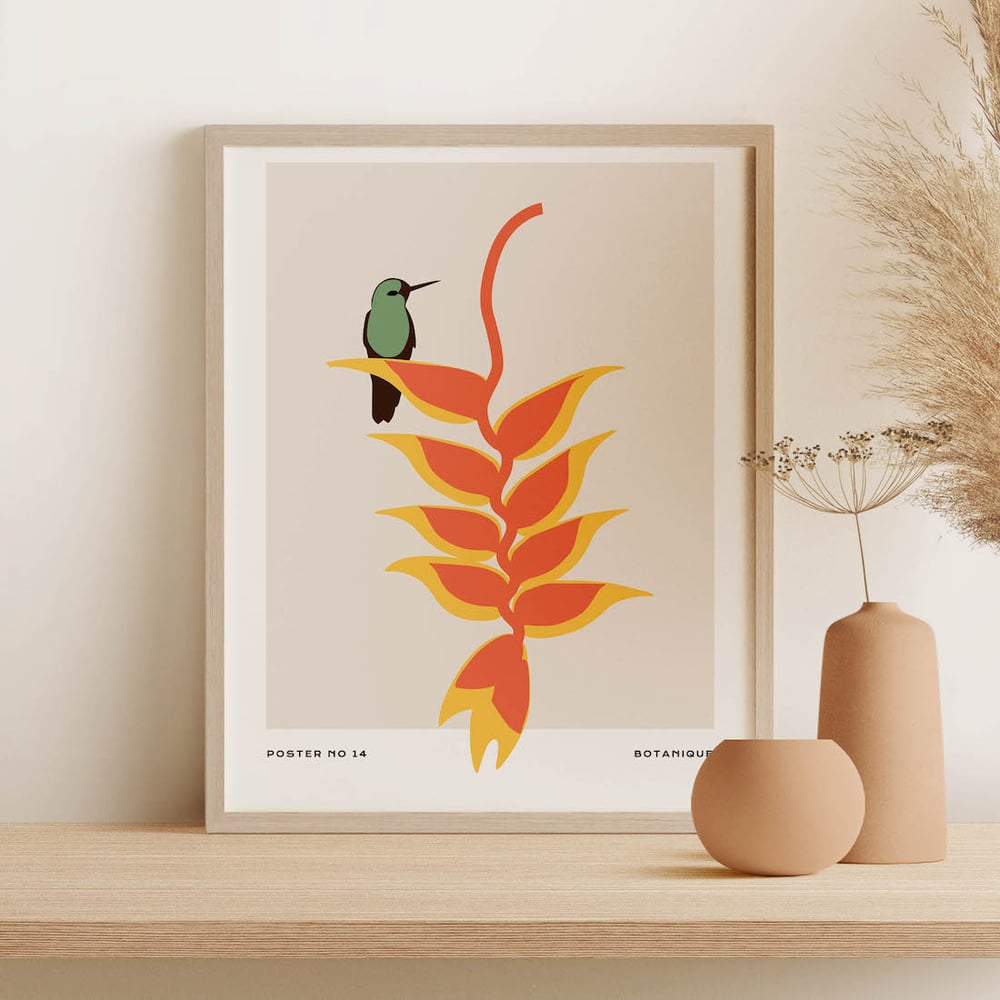Tropical Art Print Poster No 15 - Hummingbird Colibri