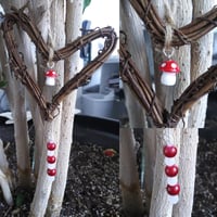Mushroom fae mini heart wreath