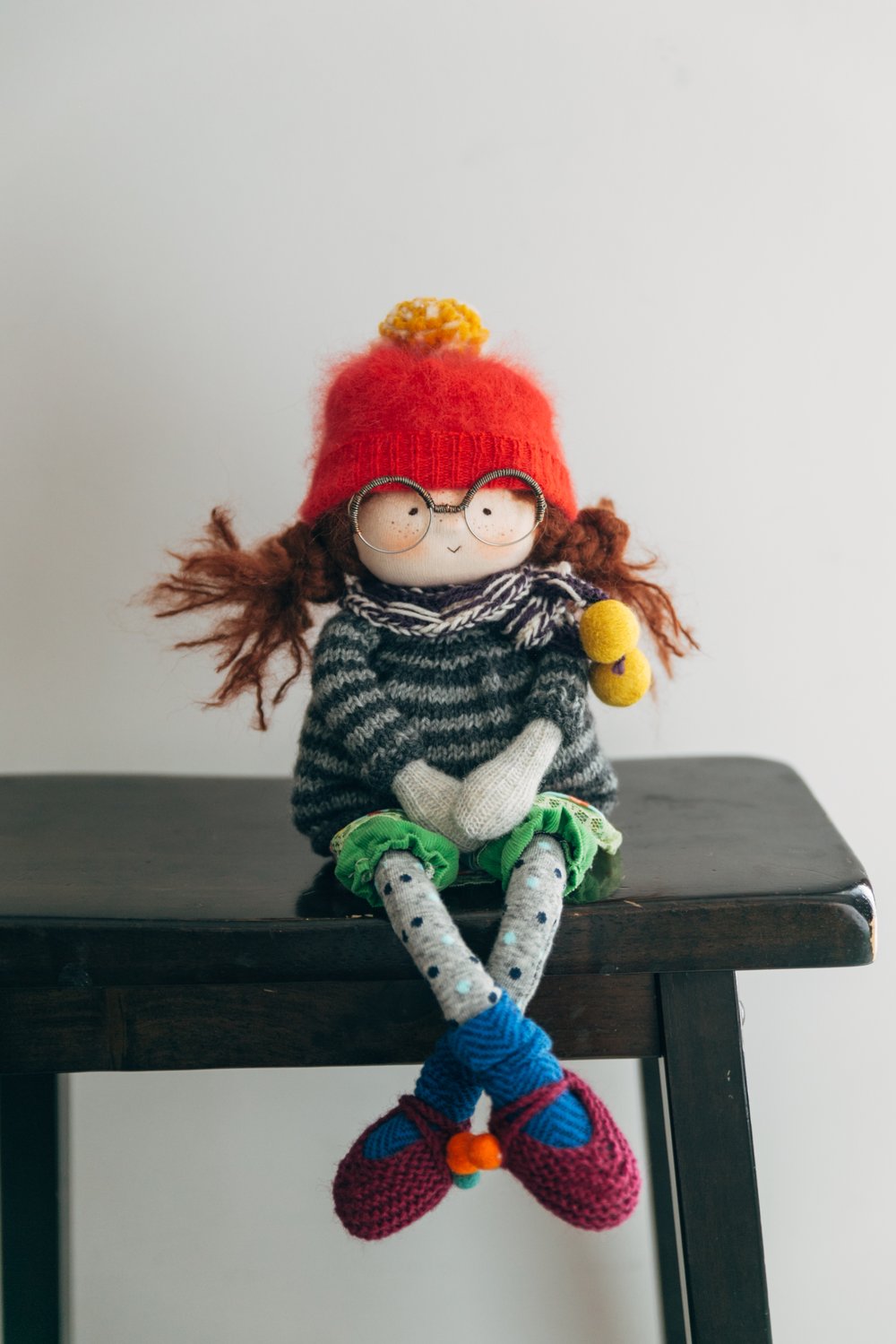 Image of Stella - Waldorf inspired wool sock doll with removable clothes