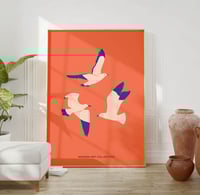 Image 1 of Wildlife Art Print Poster No 08 - Seagulls