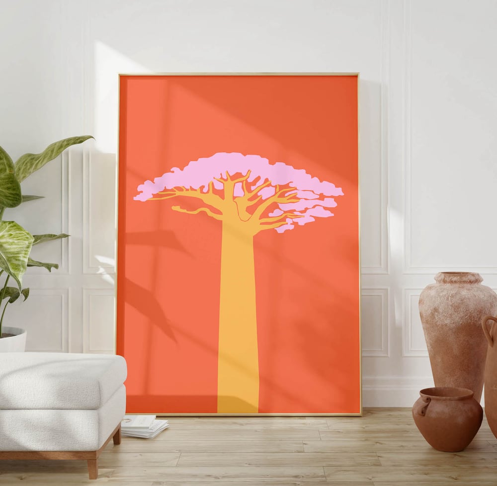 Wildlife Art Print Poster No 09 - Baobab Tree