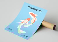 Image 3 of Wildlife Art Print No 12 - Fishpond of Japanese Koi Carps