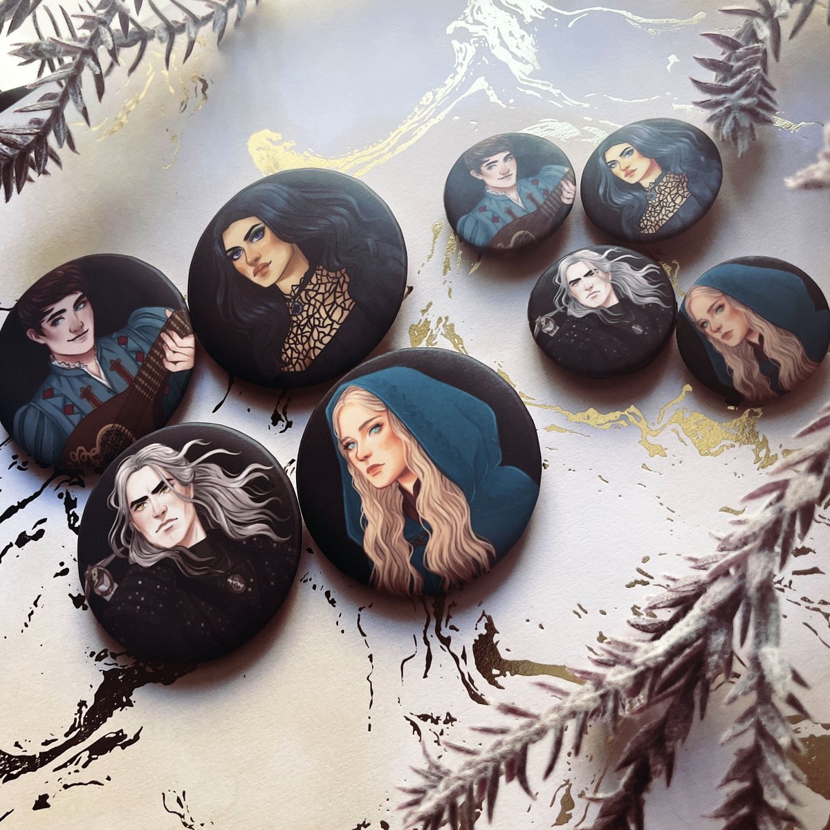 witcher matte buttons